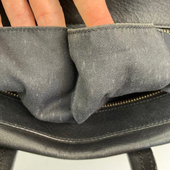 COACH Black Leather Bleecker Mini Riley Carryall Purse Crossbody Light Flaws OS - Picture 11 of 16